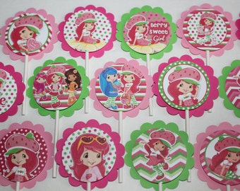 Strawberry Shortcake Inspired Cupcake Toppers