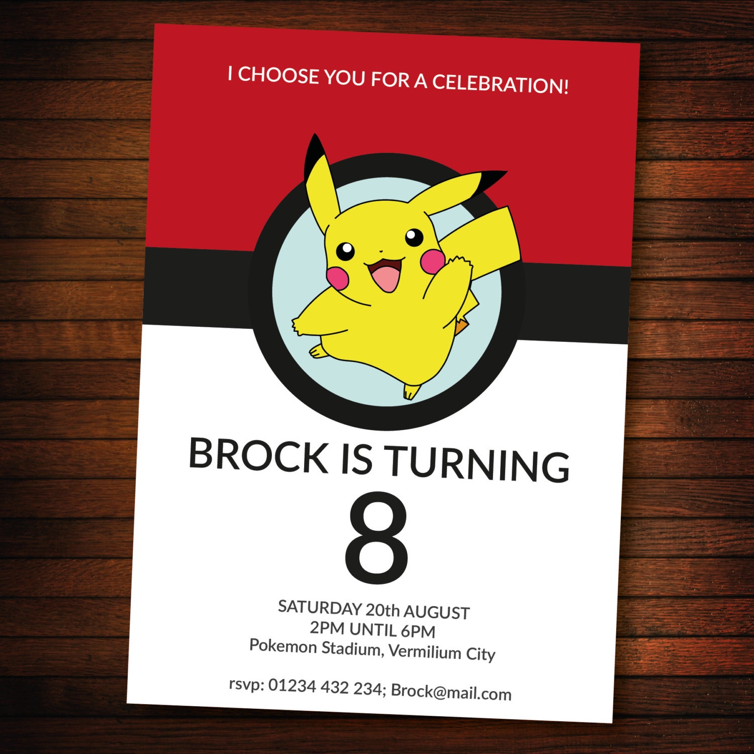 Pokemon Birthday Party Invitations 3