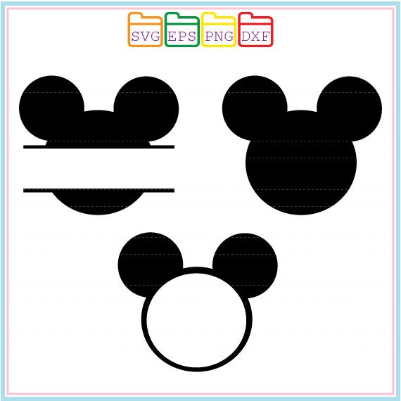 Disney Mickey Mouse Monogram Frame Svg Dxf Png by SVGFILESDESIGNS