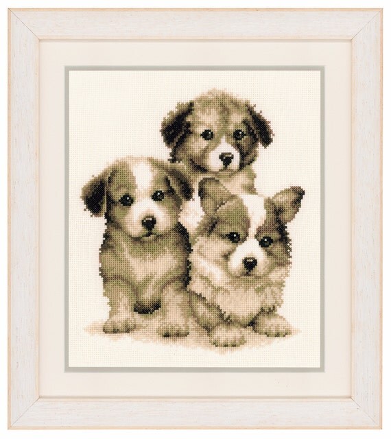 Vervaco Counted Cross Stitch Kit We Three Kings Puppies Dogs