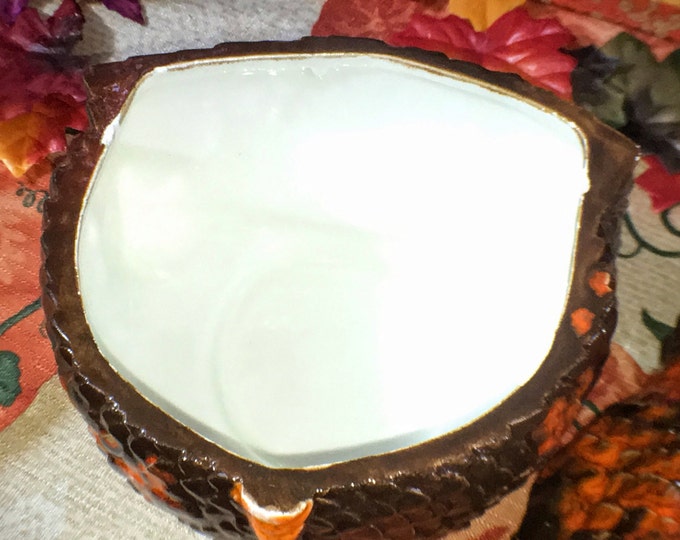 Vintage Ceramics Hand Painted Turkey Covered Candy Dish