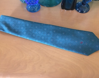 Christian Dior Monsieur Teal and Cranberry Necktie