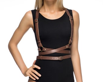 Leather body harness Leather harness belt Trendy leather accessory Sexy harness Leather harness Bdsm belt Bdsm accesories