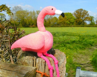 Felipe Flamingo toy knitting pattern PDF instant download