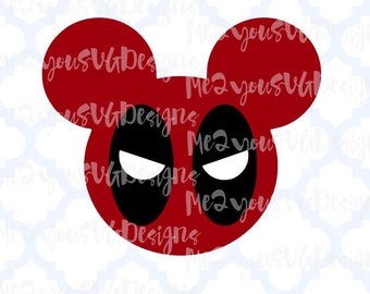 Deadpool Mouse Head SVG,EPS,PNG,Studio