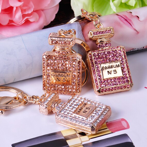Chanel No. 5 Perfume Rhinestone Keychain Coco by