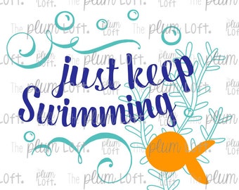 Just keep swimming - bubbles - SVG Cutting File for Cutting Machines - SVG, Eps, Png, & Jpg