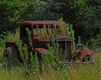 Retired - country photograph - rusty truck rustic decor wall art photo auto travel