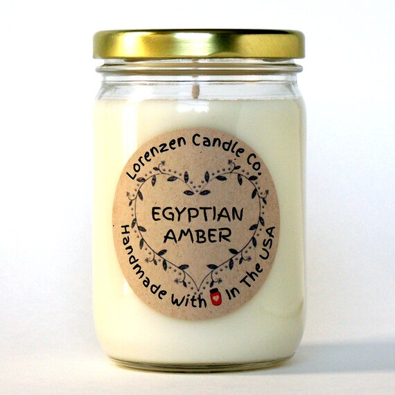 Egyptian Amber Candle 12 oz Jar Lorenzen Candle Co Fancy