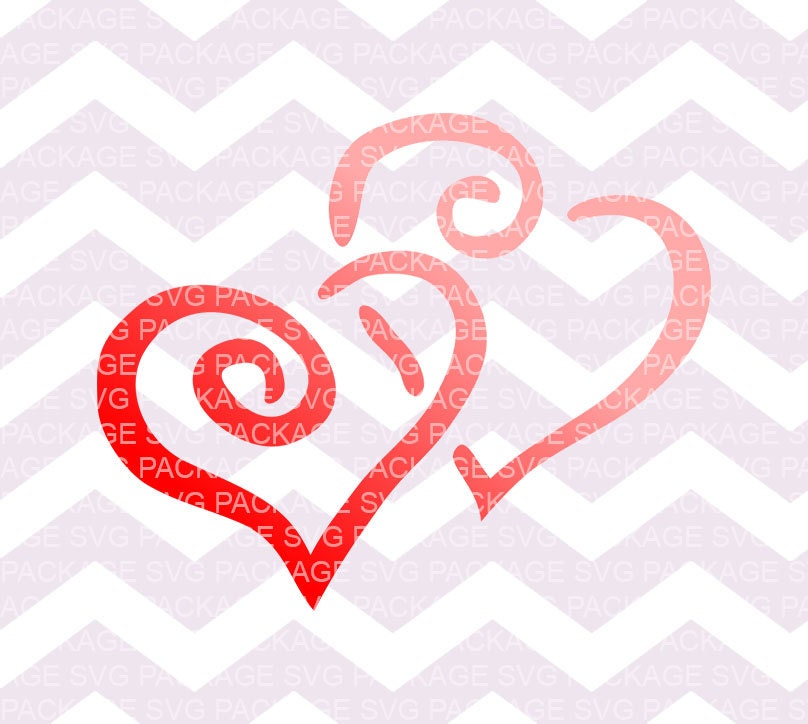 Download SVG Cutting File Two Heart Svg Red Pink Hearts Clipart Love