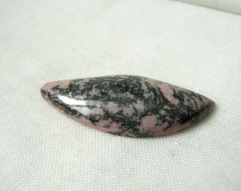 Freeform Rhodonite Cabochon - P202 Gemstone pink black