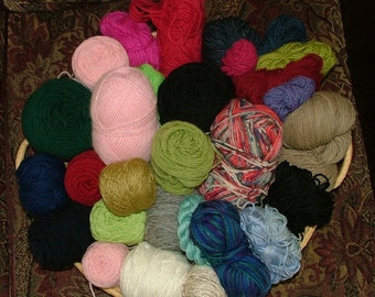 Mystery Grab Bag, 3 lbs, Mostly Worsted Weight, Some Hand Dyed, Assorted Yardage, Assorted Fibers Destash Crochet Knit - Box 5