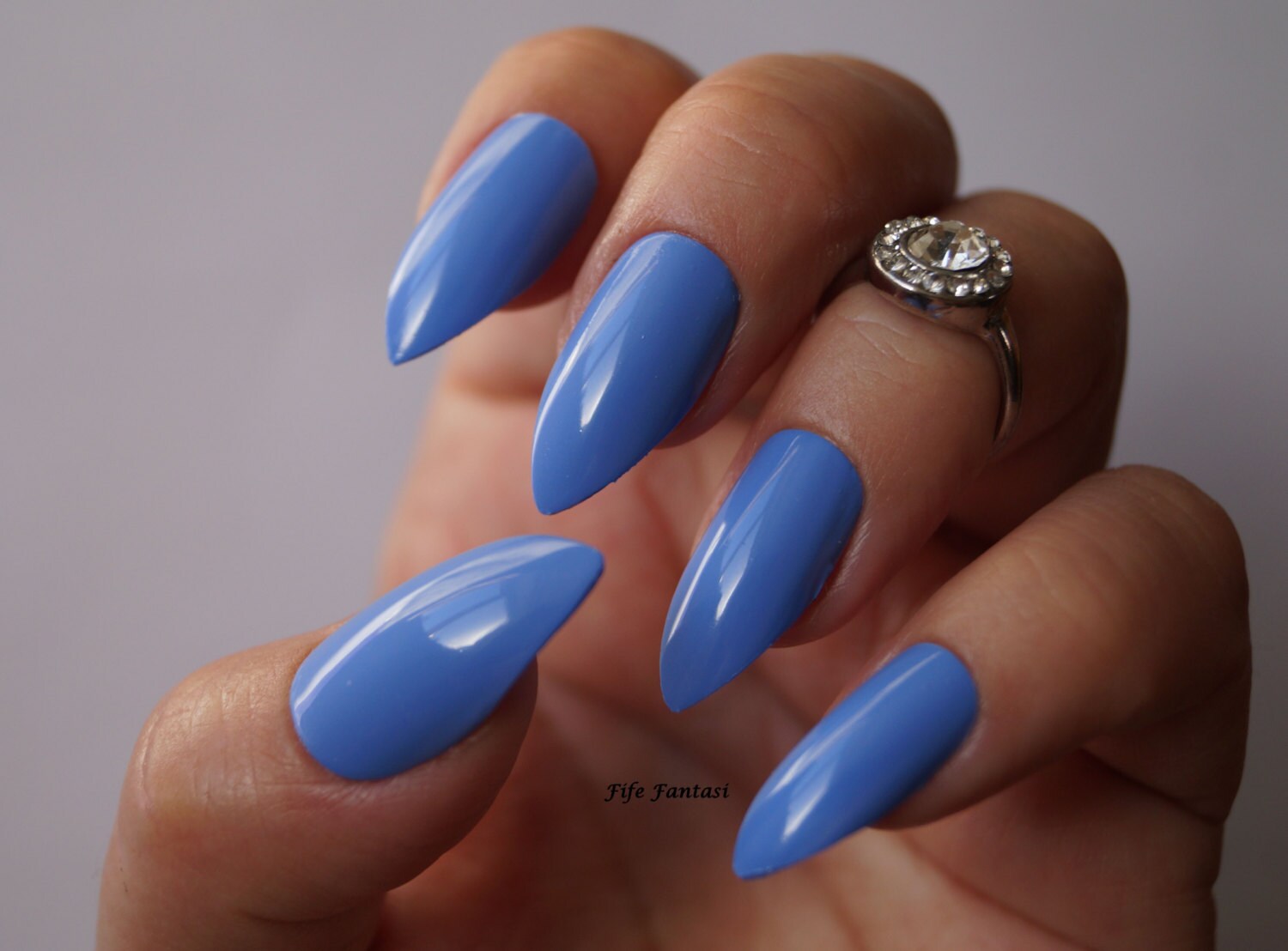 Blue Stiletto Nails - wide 1