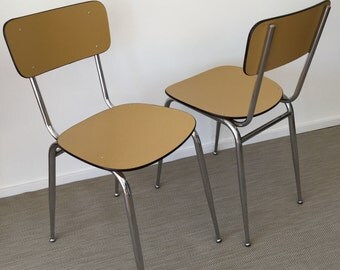 Set of two classic formica kitchen chairs from the 60's / 70's