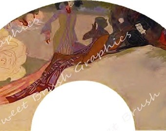 Repose 1 - Art Nouveau - Design for Paper Fan - Instant Download - 300dpi
