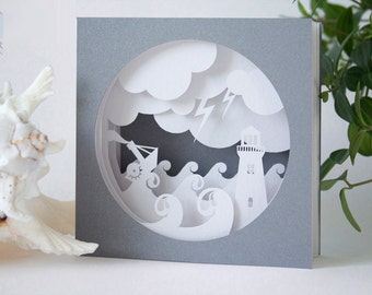 Papercut Template Tunnel card Train Instant Download SVG