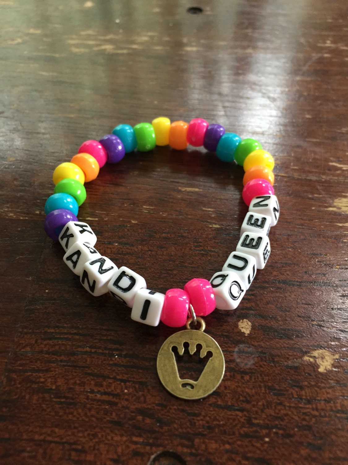 Kandi Queen // Festival Rave Kandi Charm Bracelet // with