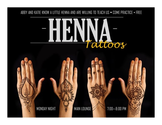 Henna Tattoos Program Advertisement Fully Editable