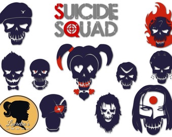 Suicide squad silhouette Svg - Squad Svg - Harley Quinn silhouette svg -(zipped .eps .pdf .dxf .svg and .studio file) vector cutting files