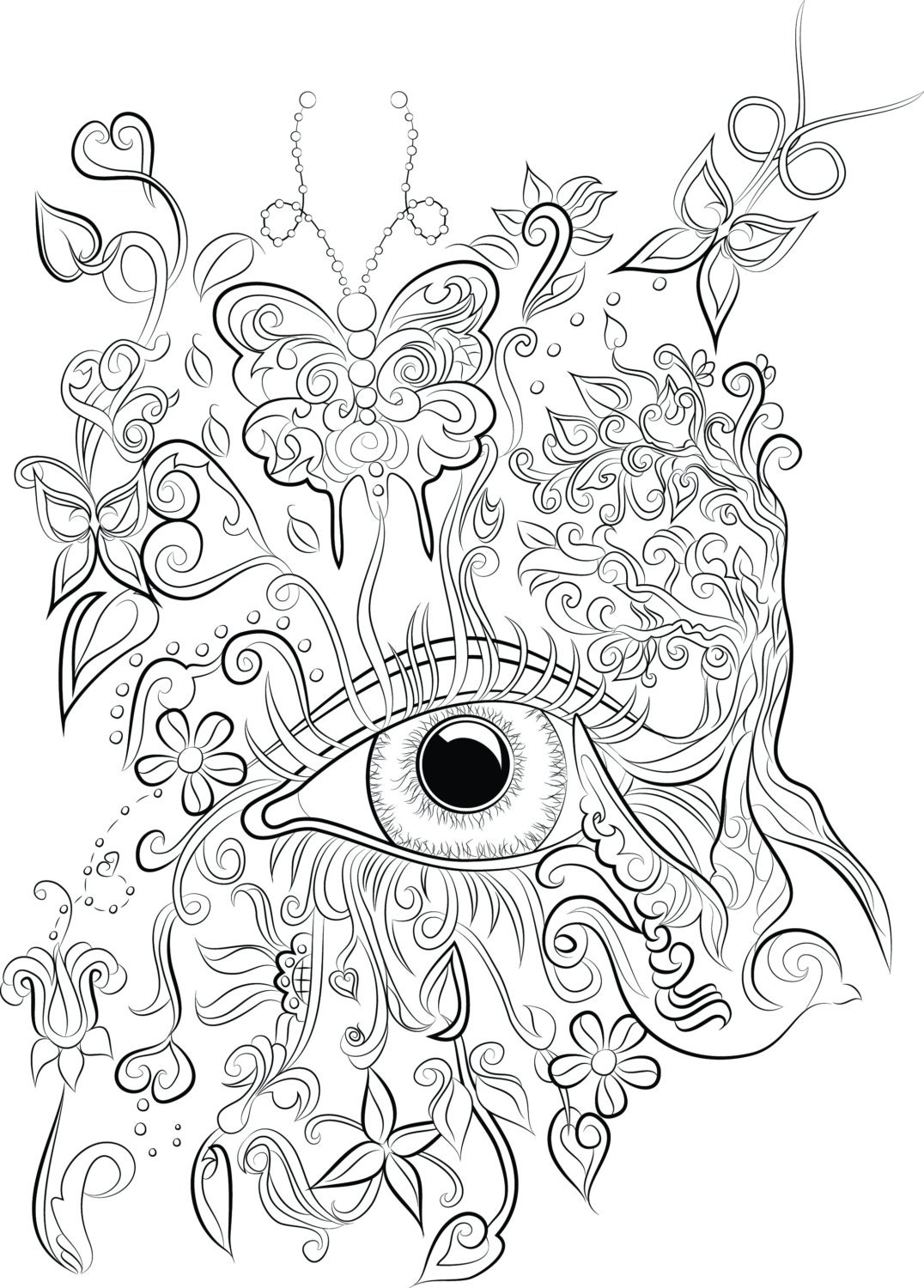 Download Eye design colouring page Instant download to print and colour