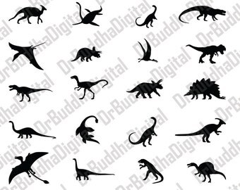Dinosaur SVG Collection - Dinosaur DXF - Dinosaur Clipart - T Rex Svg - Stegosaurus Svg - Svg Files for Silhouette Cameo or Cricut