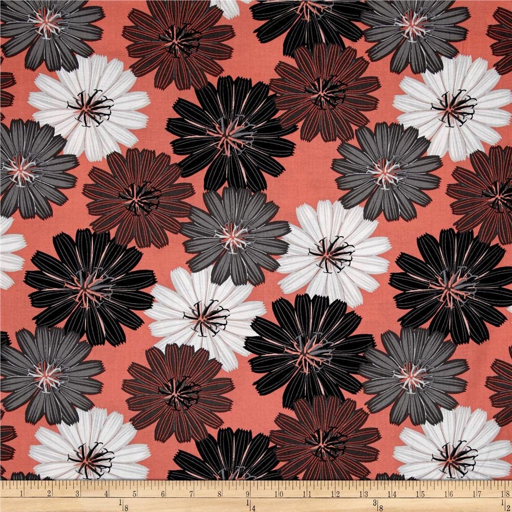 Coral Floral Fabric Fabric By The Yard Fat Quarter Floral