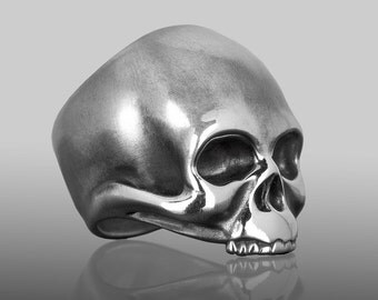 Mens skull ring, handmade in sterling silver. Edgy, rock n roll, biker jewelry. Our “KEITH” skull ring was inspired by Keith Richards.