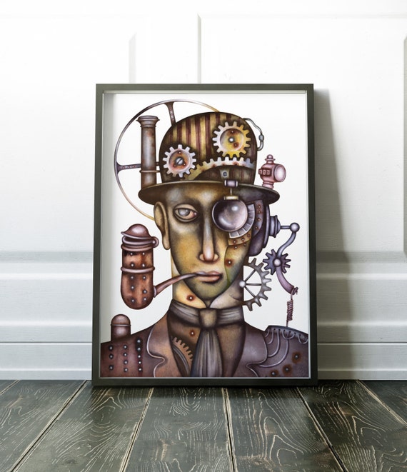 Steampunk Print Steampunk Home Decor Steampunk Wall Art