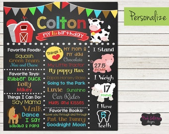 DIGITAL FILE, Farm Chalkboard, Farm Birthday, Farm Birthday Board, Farm Birthday Chalkboard, Farm Birthday, Farm, Barn, First Birthday