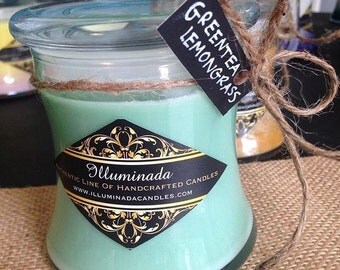 Green tea soy candle, herbal candle, spa candle, relaxing candle, gifts for her