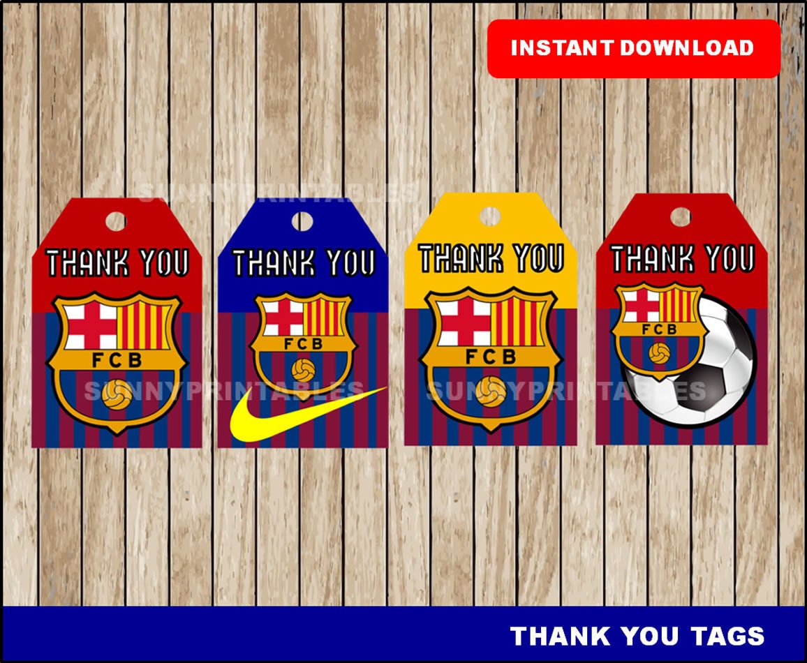 FC Barcelona tags printable FC Barcelona Thank you Tags