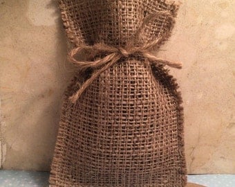 Wedding Favour Bags - 10 Hessian Favor Bags - Rustic Wedding, Country, Shabby Chic Weddings