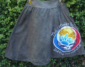 Grateful Dead Steal Your Face Scarlet Begonias Women's Batik Skirt