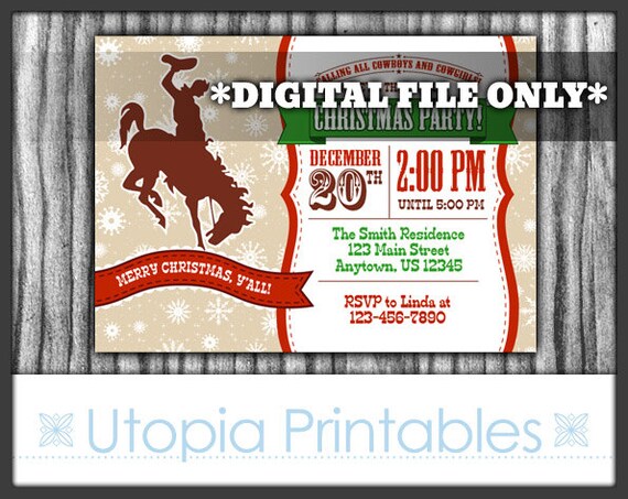 Free Country Christmas Invitations Templates 10