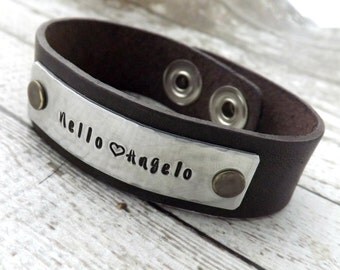 personalized cuff- personalized leather cuff- personalized bracelet-leather cuff-leather bracelet-quote bracelet-mothers cuff bracelet