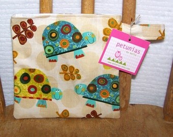 Reusable Little Snack Bag - pouch adults kids turtles eco friendly by PETUNIAS