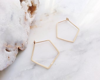 no. 489 - 14kt gold filled or sterling silver diamond hoops