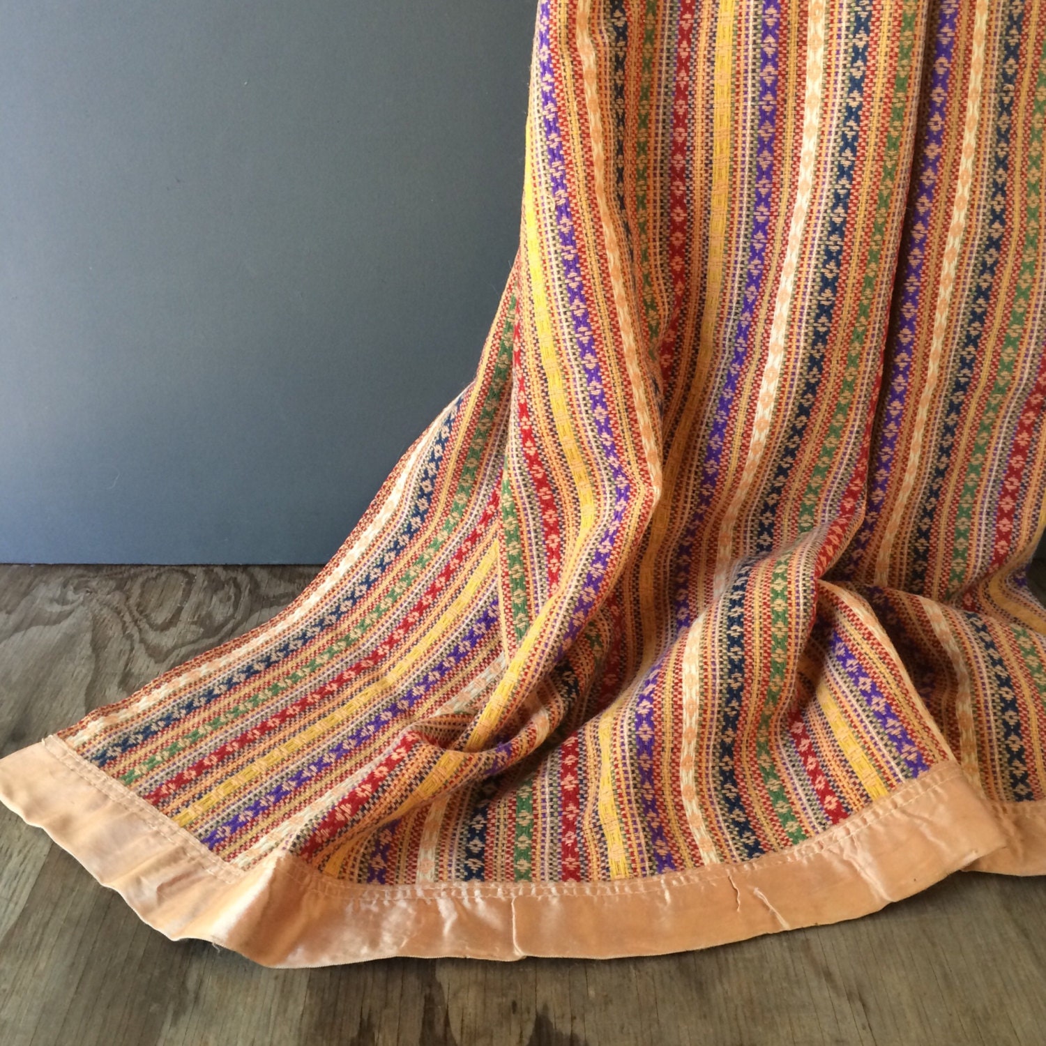 1940s Wool Blanket Amana Fine Wool Blanket Tribal Pattern