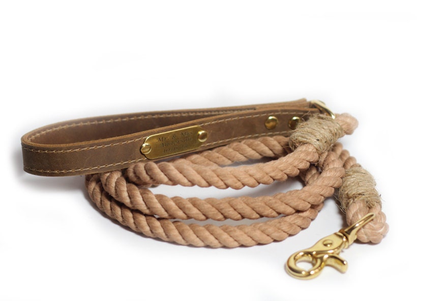 Rope Leash Brown Rope Dog Leash Cotton Rope leash with