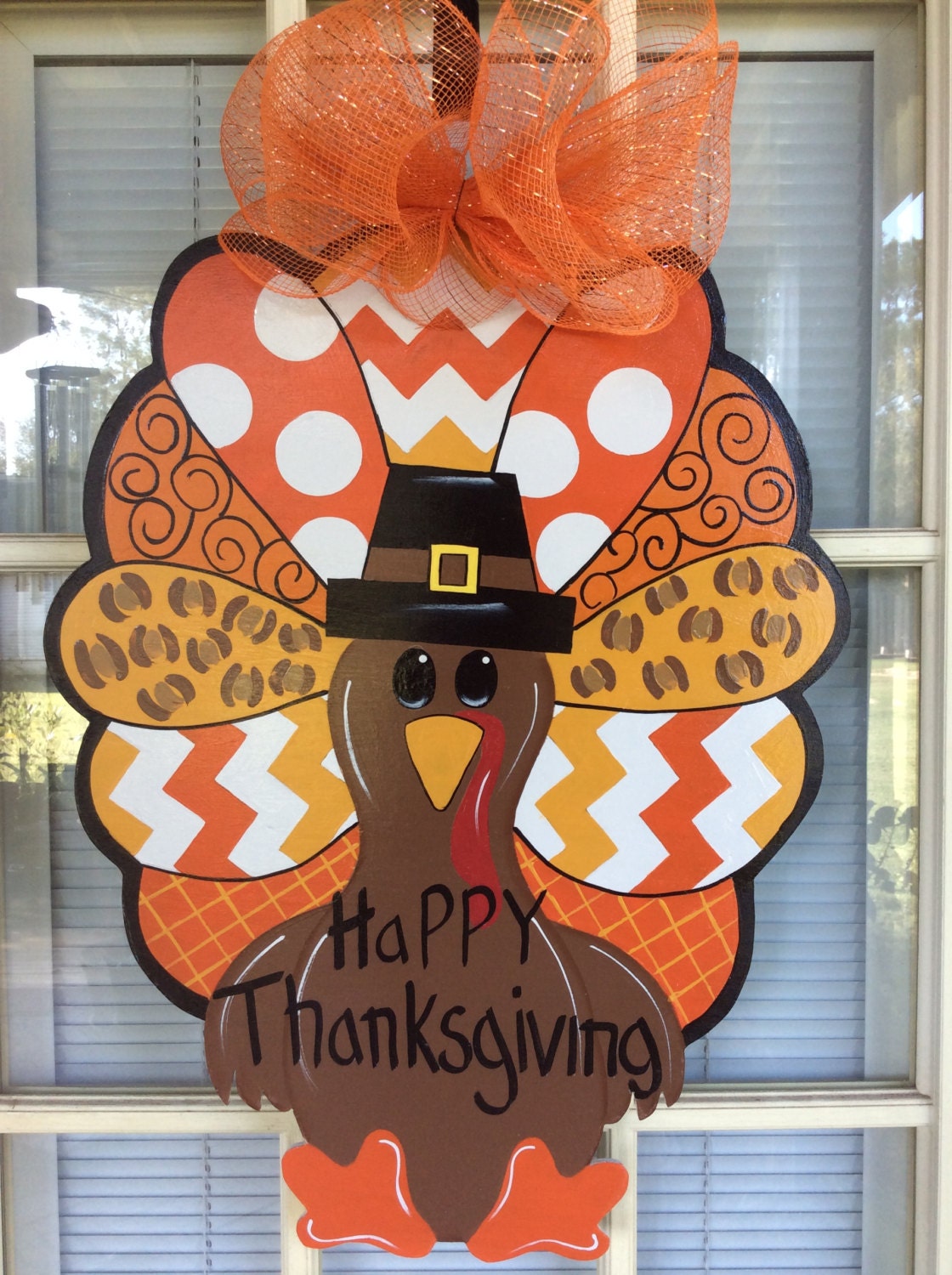 Front door decor turkey decorations thanksgiving