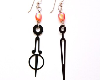 Art Deco Steampunk Clock Hand Earrings - Carnival