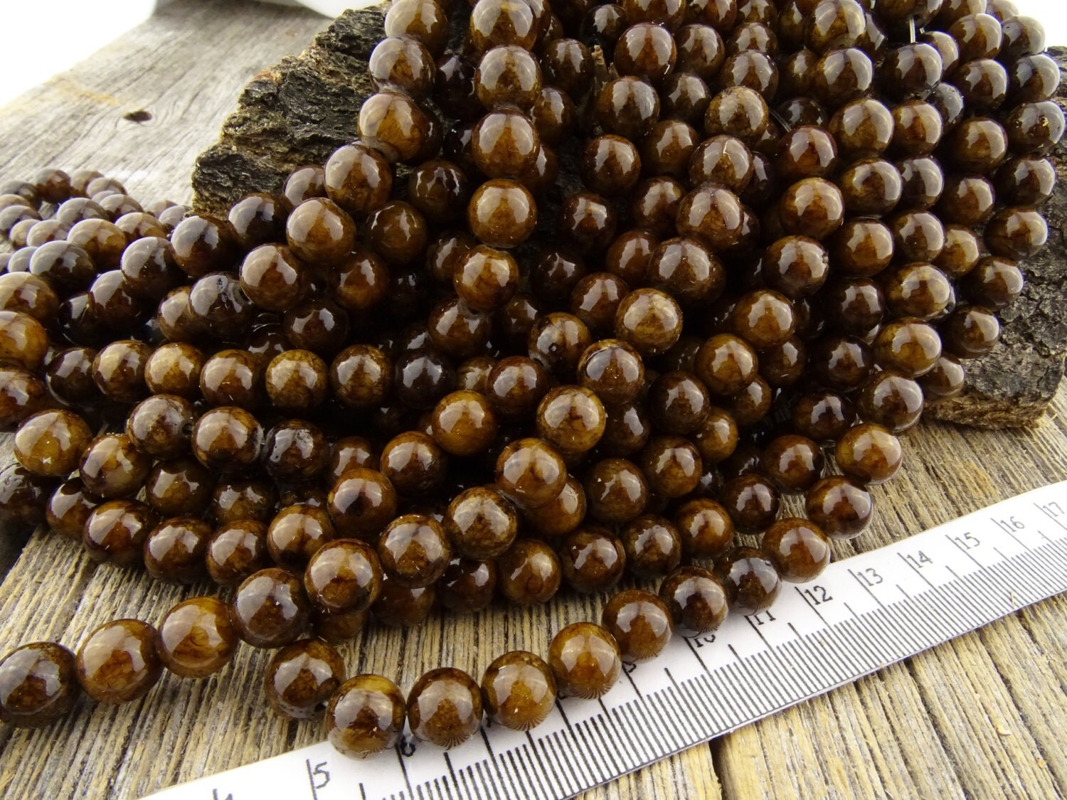 8mm Brown Jade Round Beads 8 mm Mountain Jade Round Beads