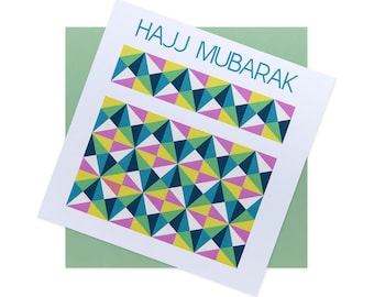 Hajj Mubarak Card - geometric