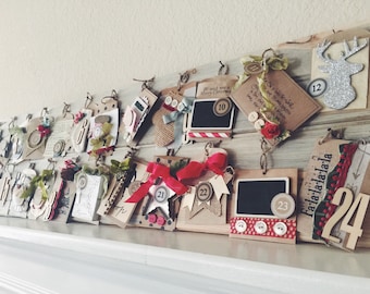 Farmhouse Wood Advent Calendar, Rustic Christmas Countdown, Days Until Christmas, Unique Advent Ornaments, Kids Advent Calendar