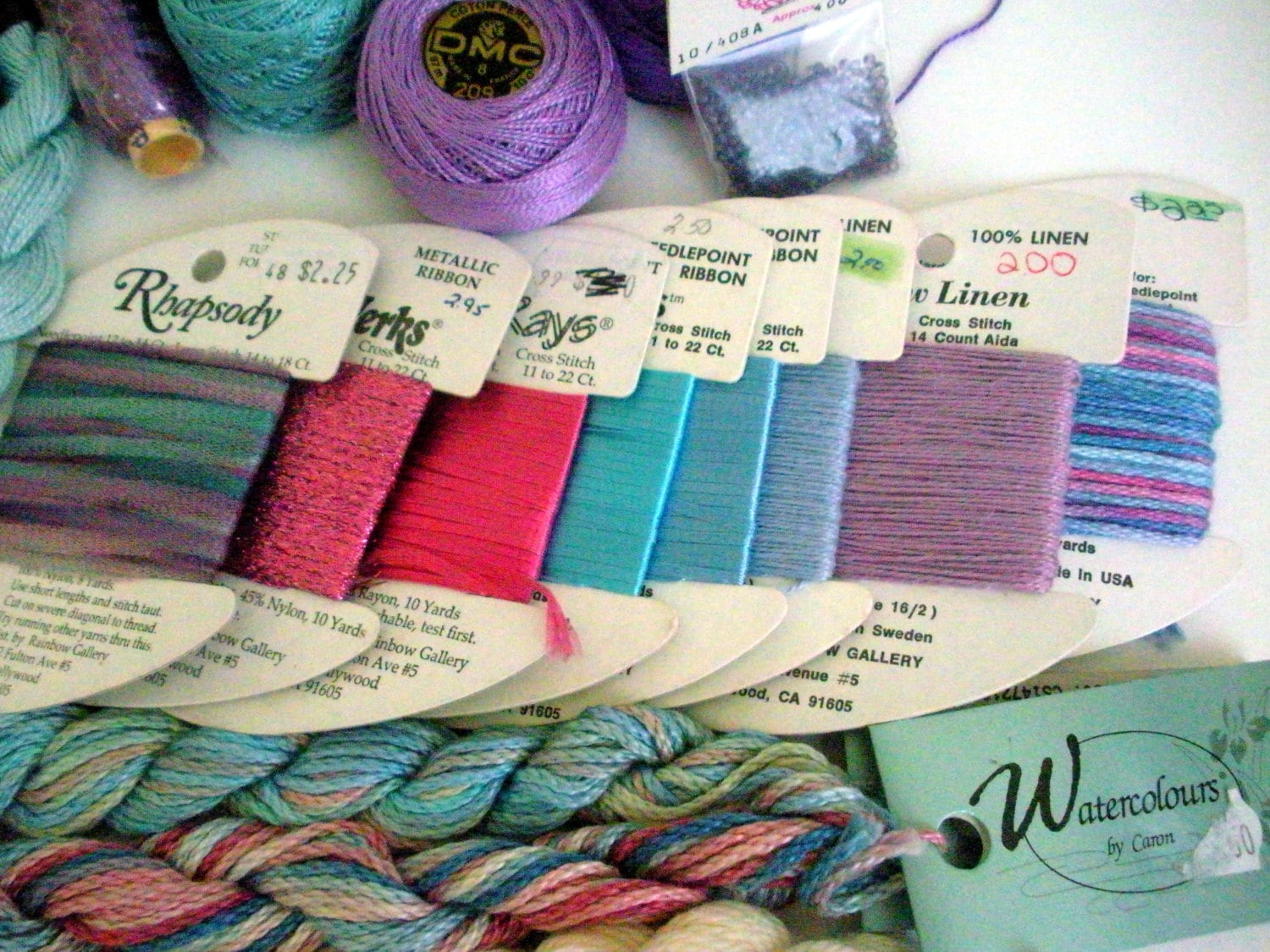 Needlepoint Yarns Floss Ribbon DMC Cotton Perle Watercolours