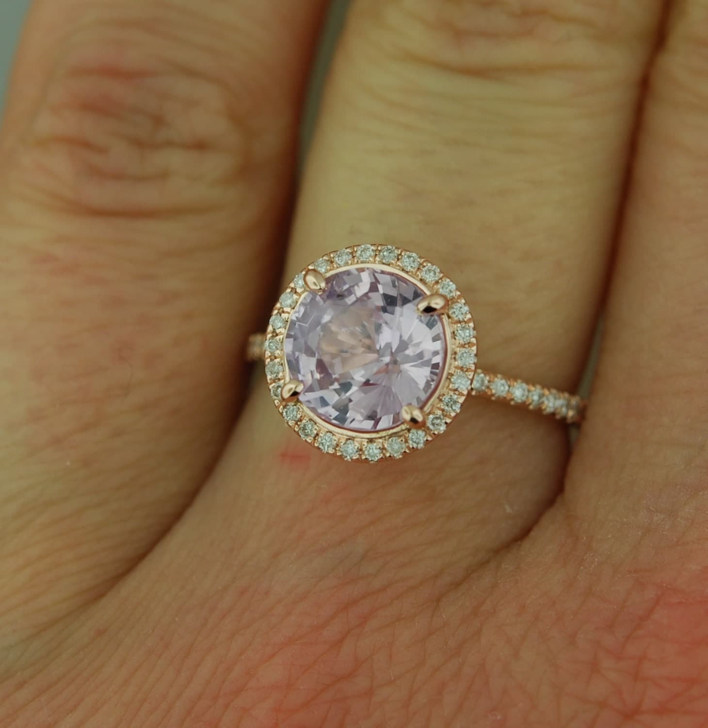 loose sapphire - Rose gold engagement ring lavender purple mauve ...