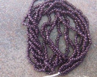 Size 16/0 Vintage Antique Micro Seed Beads - Opaque Purple Plum
