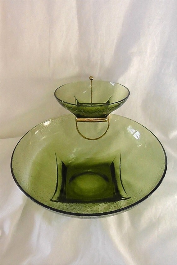 Vintage Glass Chip and Dip Bowl