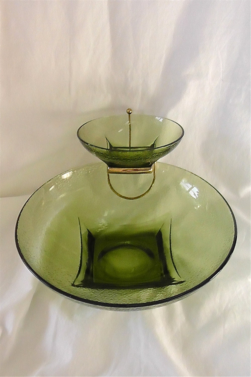 Vintage Glass Chip and Dip Bowl