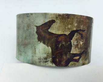 Horse Bracelet Decoupage Cuff Bracelet Horse Cuff
